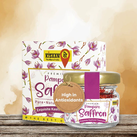 Premium Pampore Saffron | 1.5x Picrocrocin & Safranal | Strong Aroma & Flavour | High In Antioxidants - KisaanSay