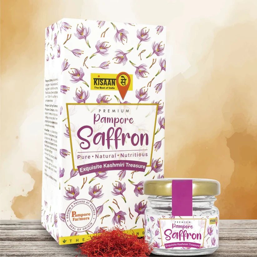Premium Pampore Saffron | 1.5x Picrocrocin & Safranal | Strong Aroma & Flavour | High In Antioxidants - KisaanSay