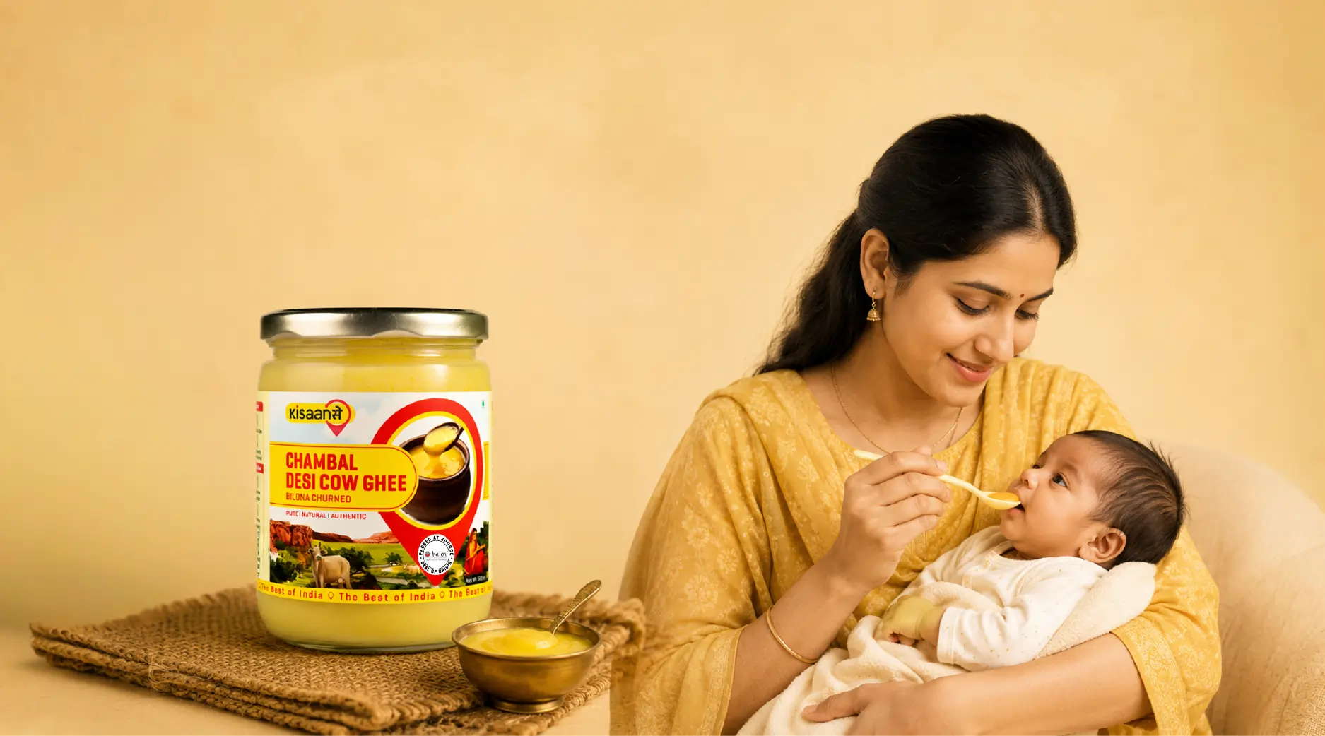 How to Introduce KisaanSay Chambal Desi Cow Ghee Safely in Your Baby's Diet