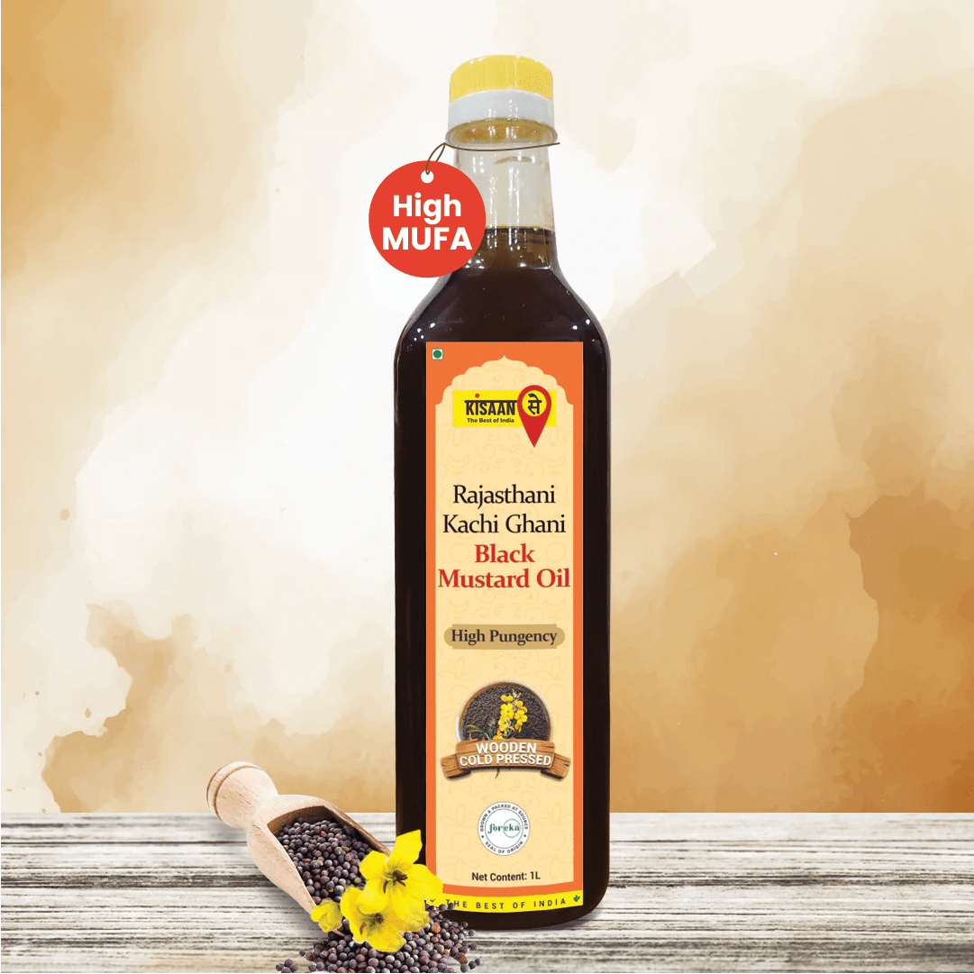 Rajasthani Kachi Ghani Mustard Oil | High Pungency | Wooden Cold Pressed Oil - KisaanSay