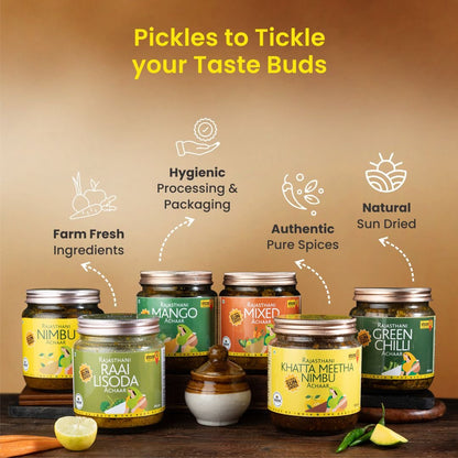 Rajasthani Mango Achaar | Natural Sun Dried | No Vinegar or Preservatives - KisaanSay