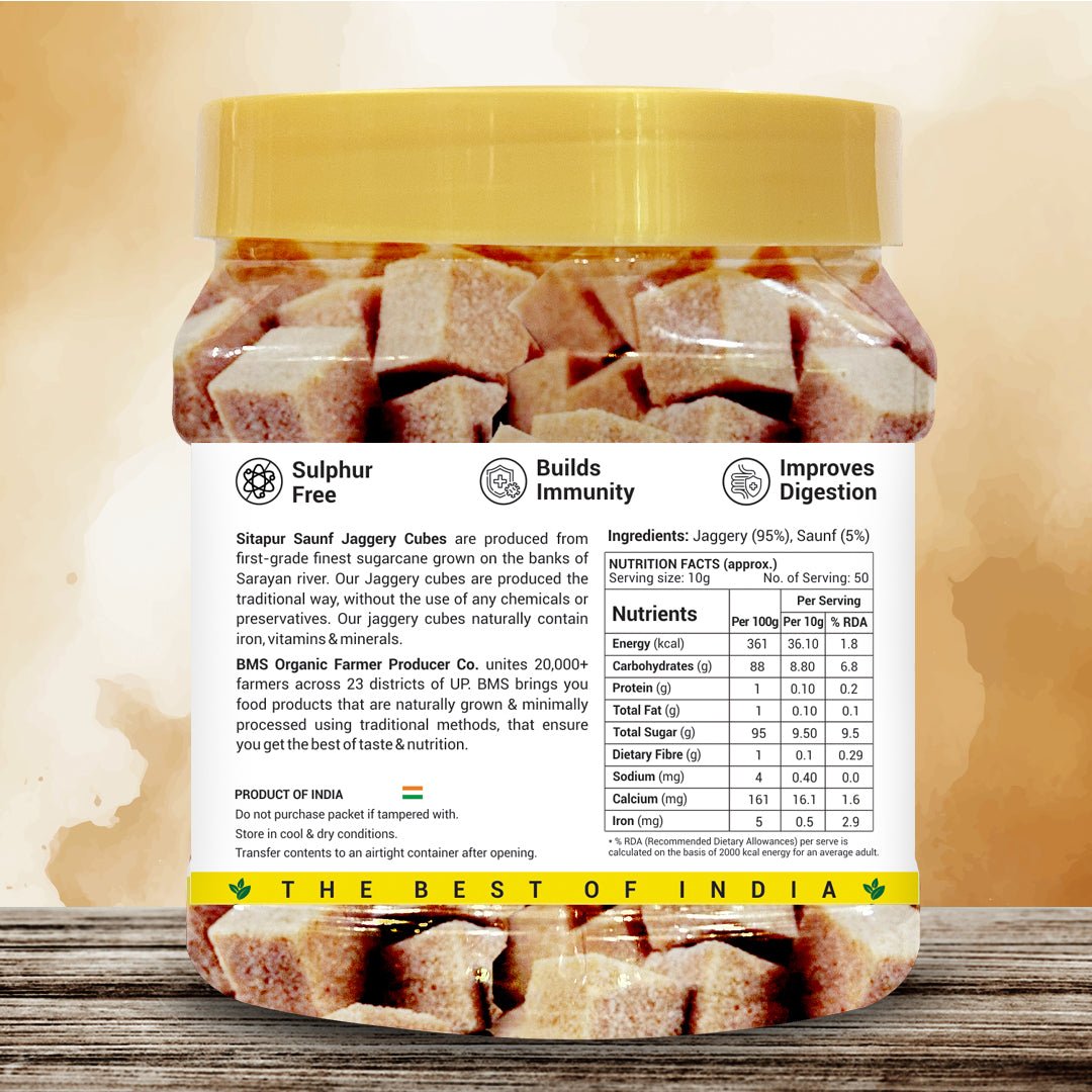 Sitapur Jaggery Cubes | Sulphur Free | Improve Digestion | Builds Immunity - KisaanSay