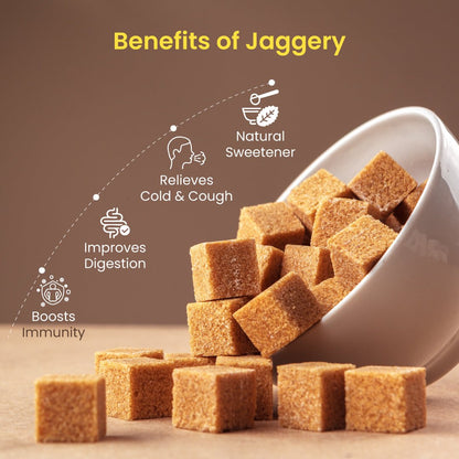 Sitapur Jaggery Cubes | Sulphur Free | Improve Digestion | Builds Immunity - KisaanSay