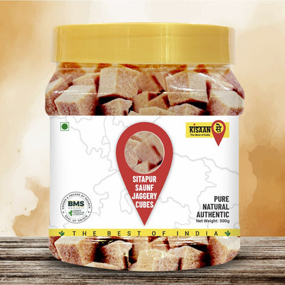 Sitapur Jaggery Cubes | Sulphur Free | Improve Digestion | Builds Immunity - KisaanSay