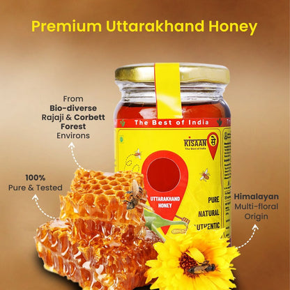 Uttarakhand Honey | Direct from Himalayan Corbett & Rajaji forest environs | 100% Pure & Tested | No Added Sugar - KisaanSay