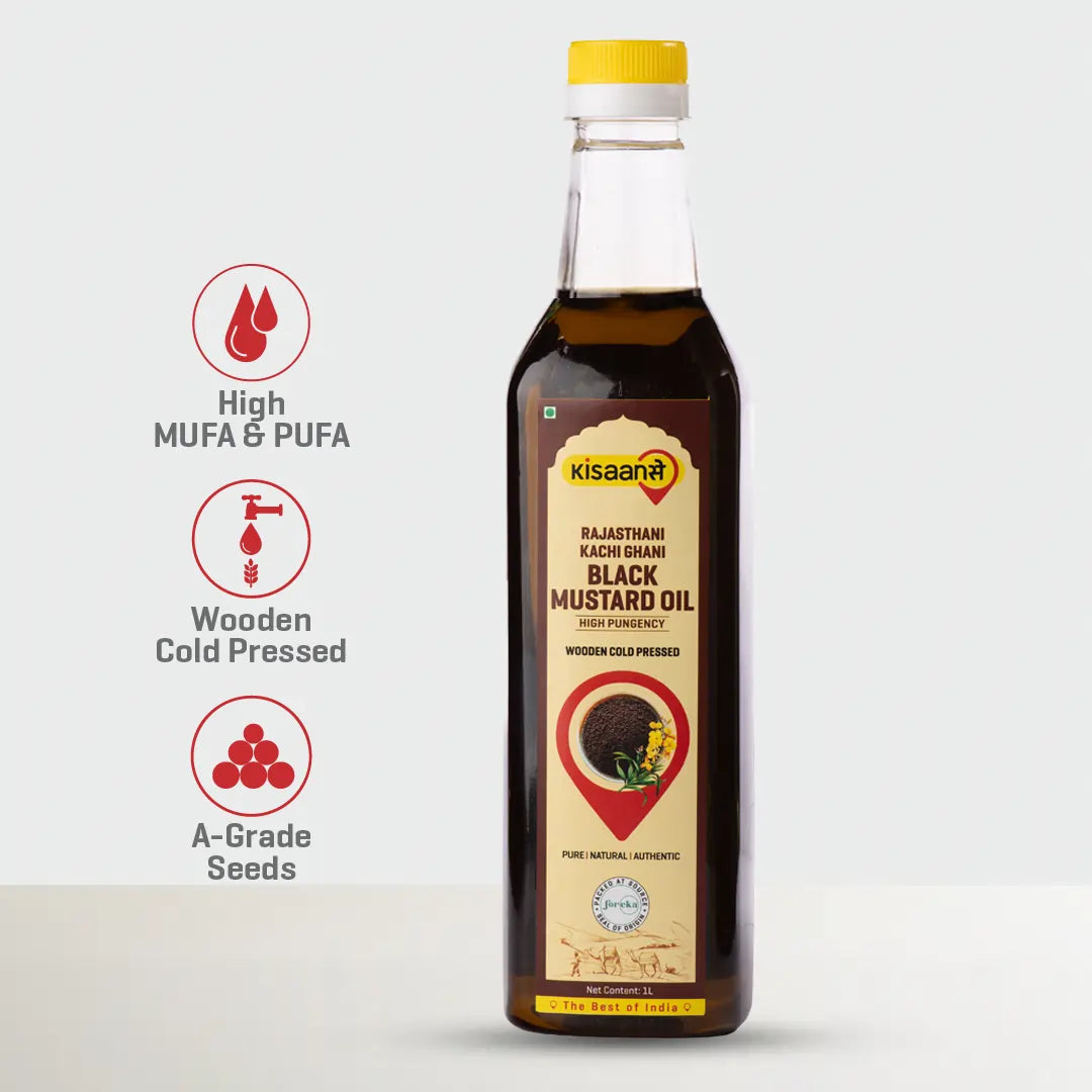 Rajasthani Kachi Ghani Black Mustard Oil  - Wood Pressed