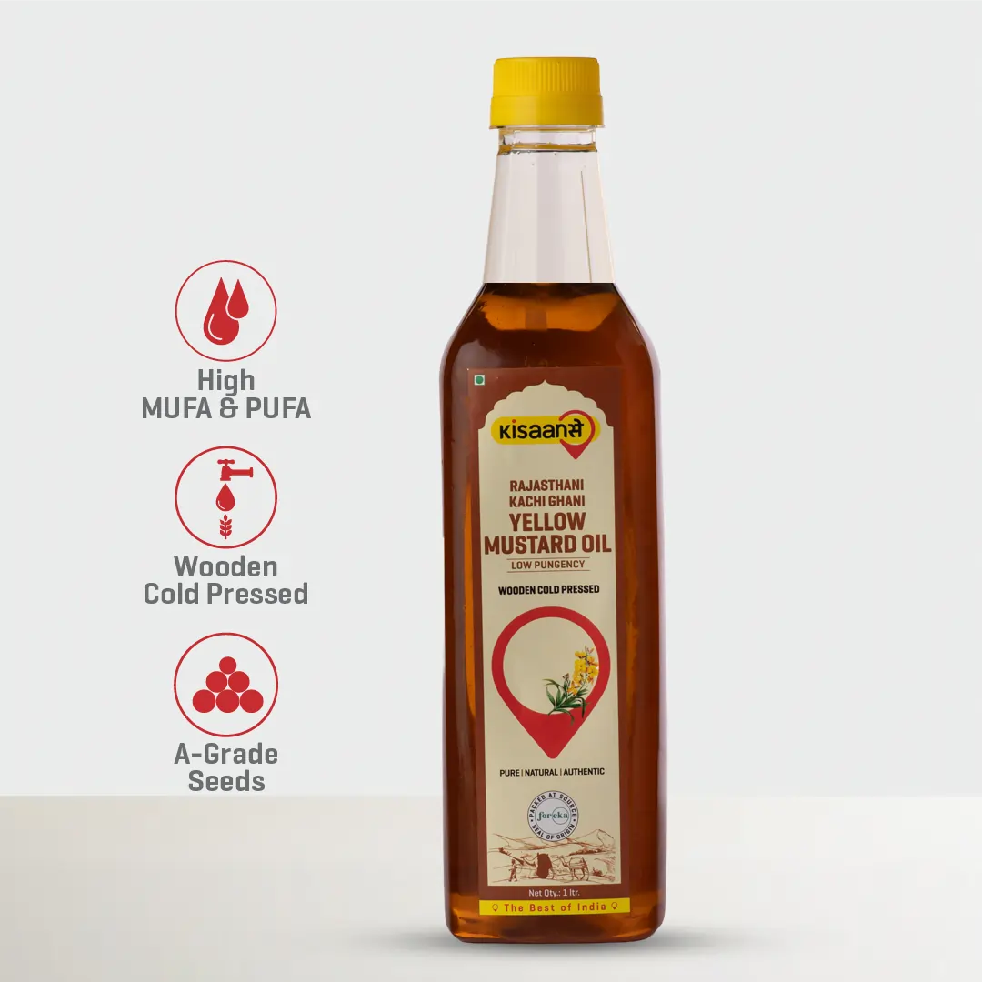 Rajasthani Kachi Ghani Yellow Mustard Oil - Wood Pressed