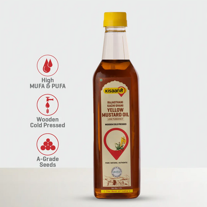 Rajasthani Kachi Ghani Yellow Mustard Oil - Wood Pressed