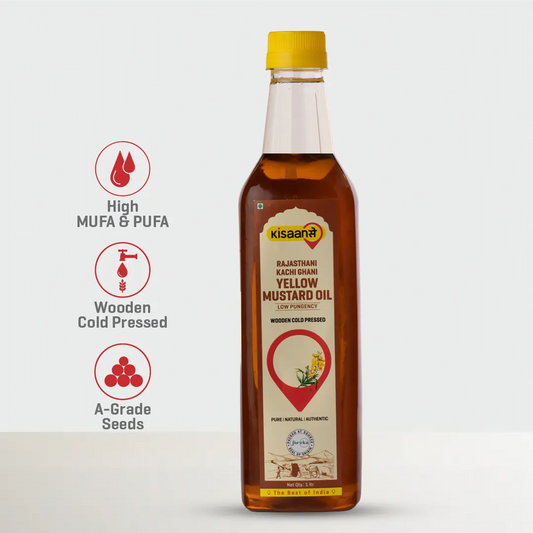 Rajasthani Kachi Ghani Yellow Mustard Oil - Wood Pressed