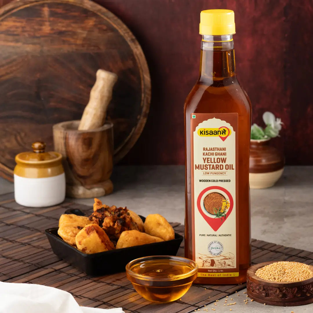 Rajasthani Kachi Ghani Mustard Oil (Yellow) - Wood Pressed