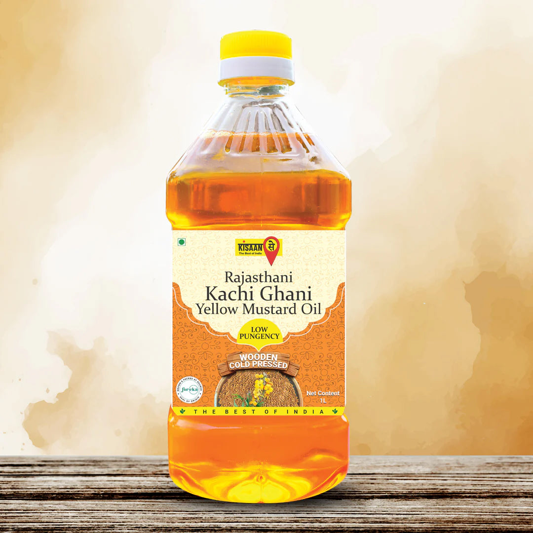 Rajasthani Kachi Ghani Mustard Oil | Low Pungency | Wooden Cold Pressed Oil