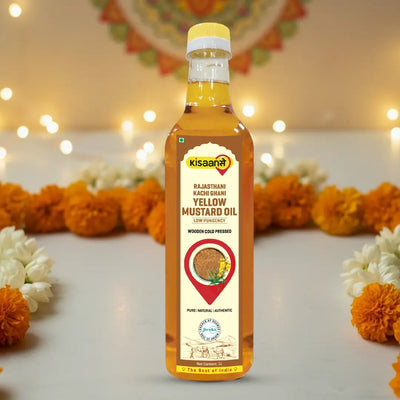 Rajasthani Kachi Ghani Mustard Oil (Yellow) - Wood Pressed